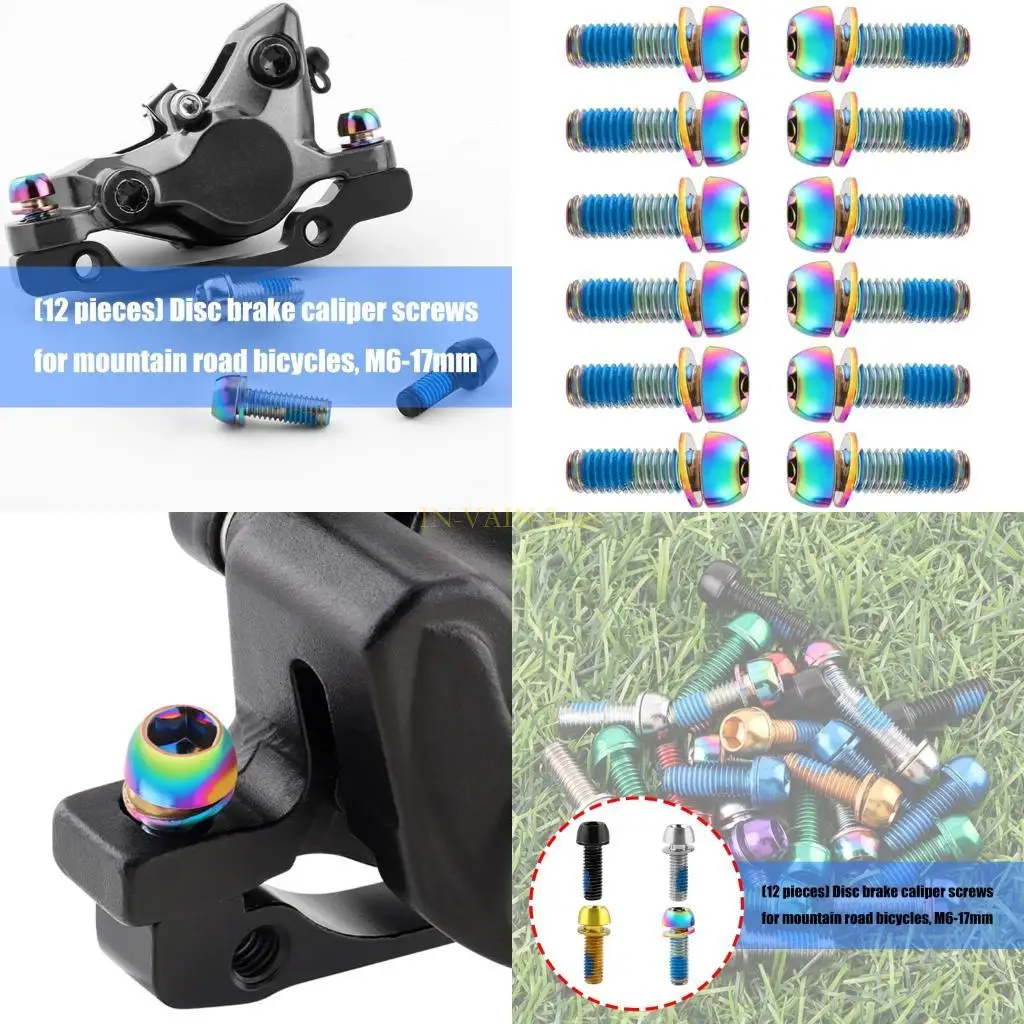 M5TC 12PCS دراجات القرص قرص الفرامل الفرجار البراغي استبدال البراغي البراغي الدائمة