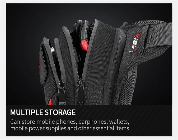 LED Motorcycle Leg Bag Men Women Large Capacity Motorbike Leg Bag Hard Shell Protection Moto Leg Bag Waterproof Bicycle Leg Bag