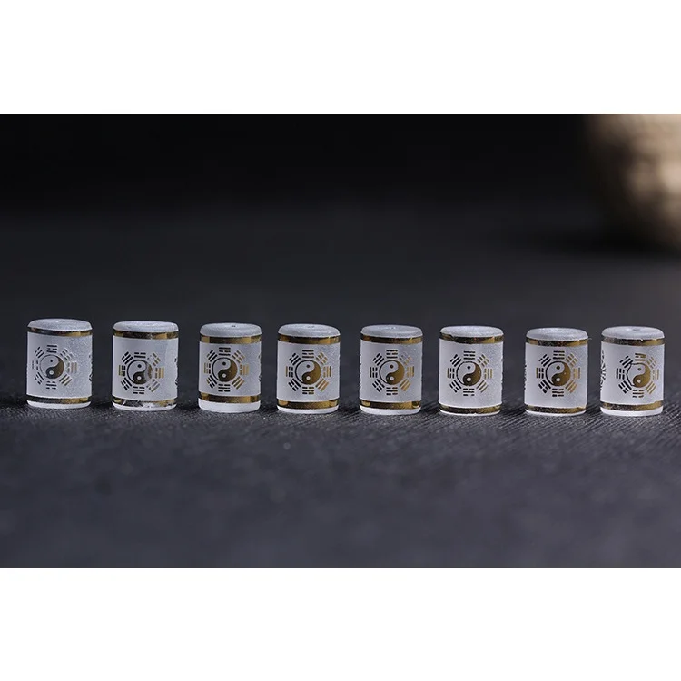 White Crystal Gilding Eight Patronus Loose Barrel Beads