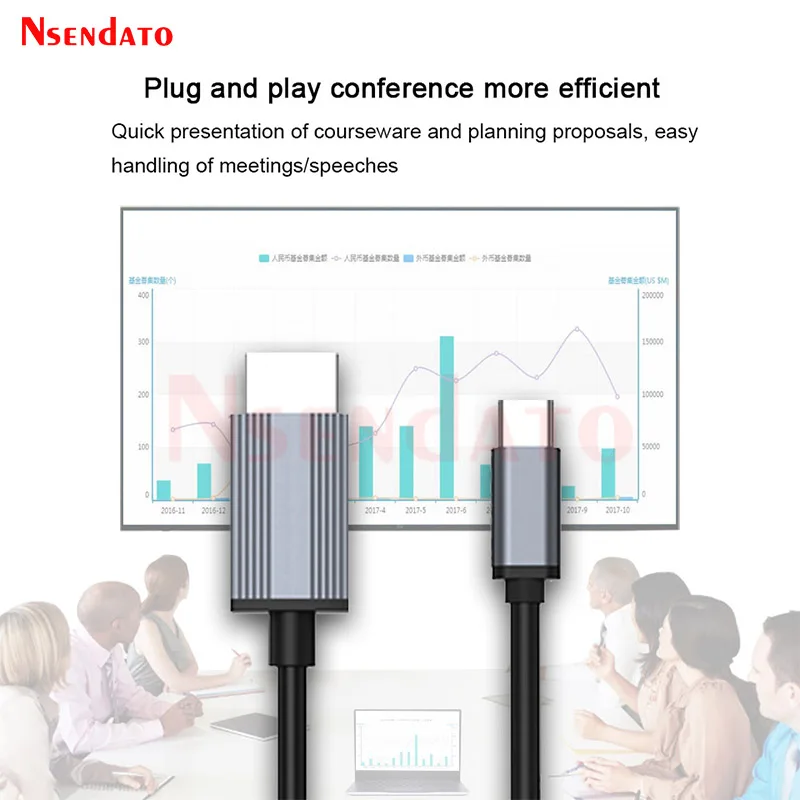 Adaptador de pantalla 4K L17 USB tipo C a HDMI, Compatible con pantalla con Cable para compartir TV, Dongle Stick para TV, iPhone 15, Cable de teléfono, Monitor de PC