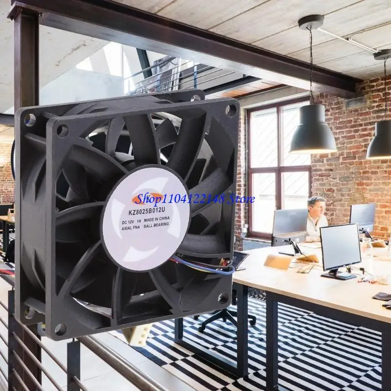 P9FA CPU Dual Ball Bearings 8x8x2.5cm 12V 1.00A Brushless Cooling Exhaust Fan view 4