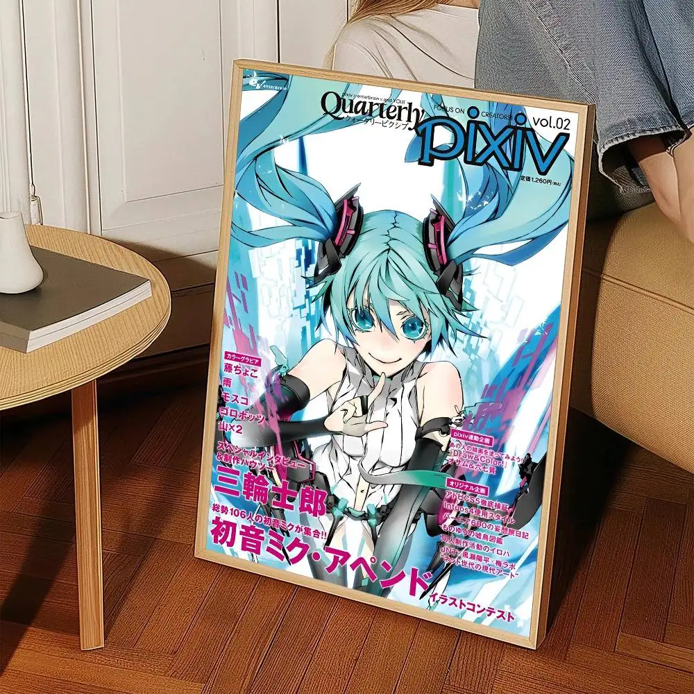 1 قطعة أنيمي H-HATSUNE-Girl M-MIKU المشارك طباعة لغرفة النوم غرفة المعيشة ديكور المنزل اللوحة جدار الفن HD صورة جدارية #5