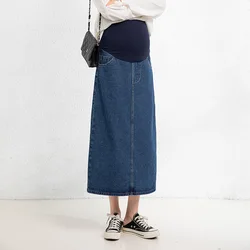 Maternity Dress Maternity Skirt Slimming Loose Comfortable Straight Pregnant Women's Belly-supporting Denim Hip Skirt