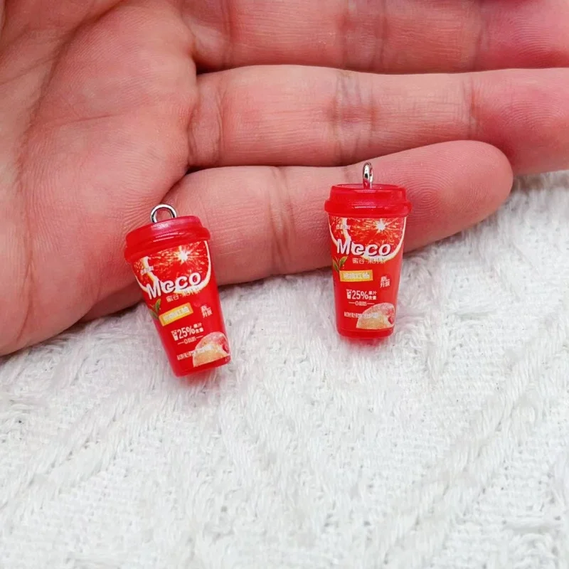 10pcs Plastic Popular Beverages Charm Juice Alcohol Lemon Water Bottles Jewelry Making Resin Pendants Mini Crafts image 2