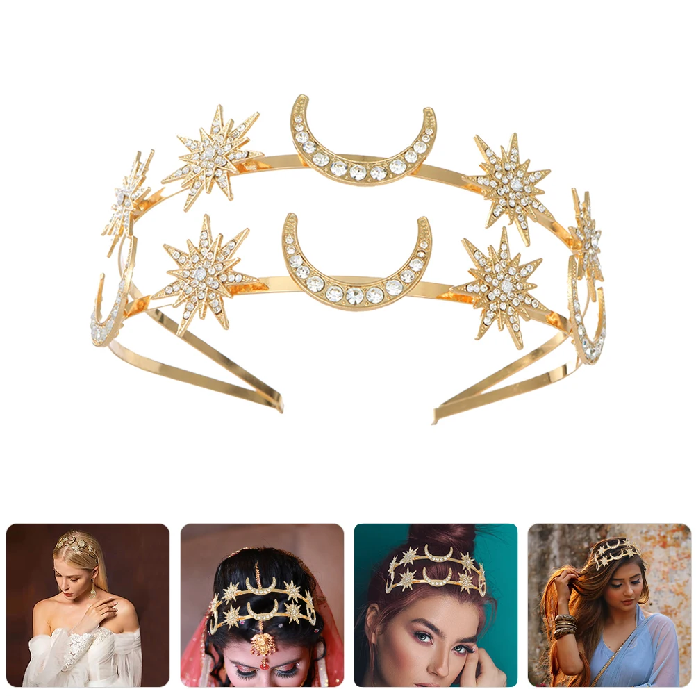 

Fairy Bridal Goddess Headpiece Star Moon Headband Star Hair Accessories Women Wedding Crown Hair Decor