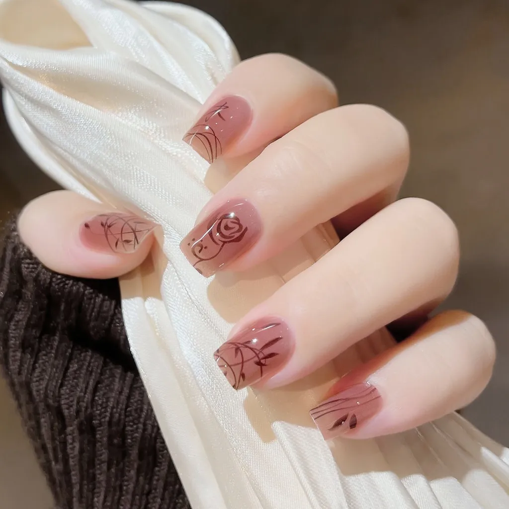 【ES301-400】20팁 세미큐어 젤 네일 스티커 UV 램프 필요 풀커버 네일 젤 폴리쉬 랩 매니큐어 프레스온 네일 데칼