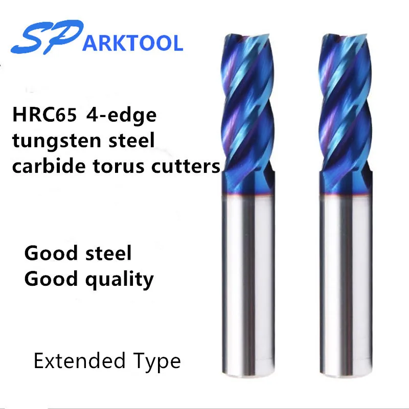 HRC65 Corner Rounding Carbide Milling Cutter Alloy Coating Tungsten Steel Cutting 4Flutes Milling Cutter CNC Maching End Mill