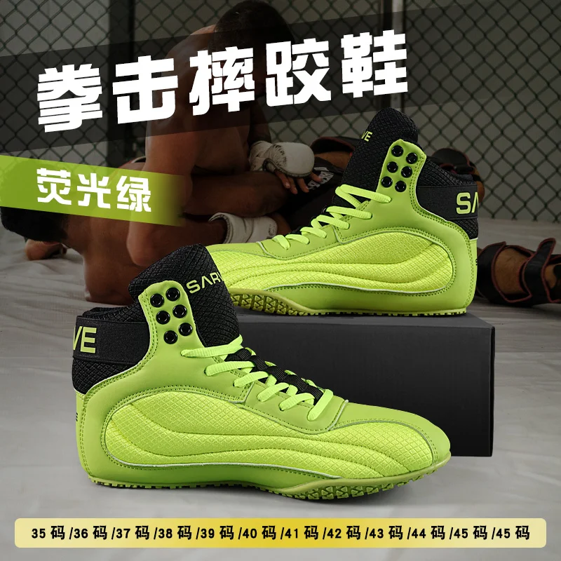 High Quality Men's and Women's Boxing Shoes Professional Wrestling Shoes Lightweight Flying Shoes Non-slip Wrestling Sneakers