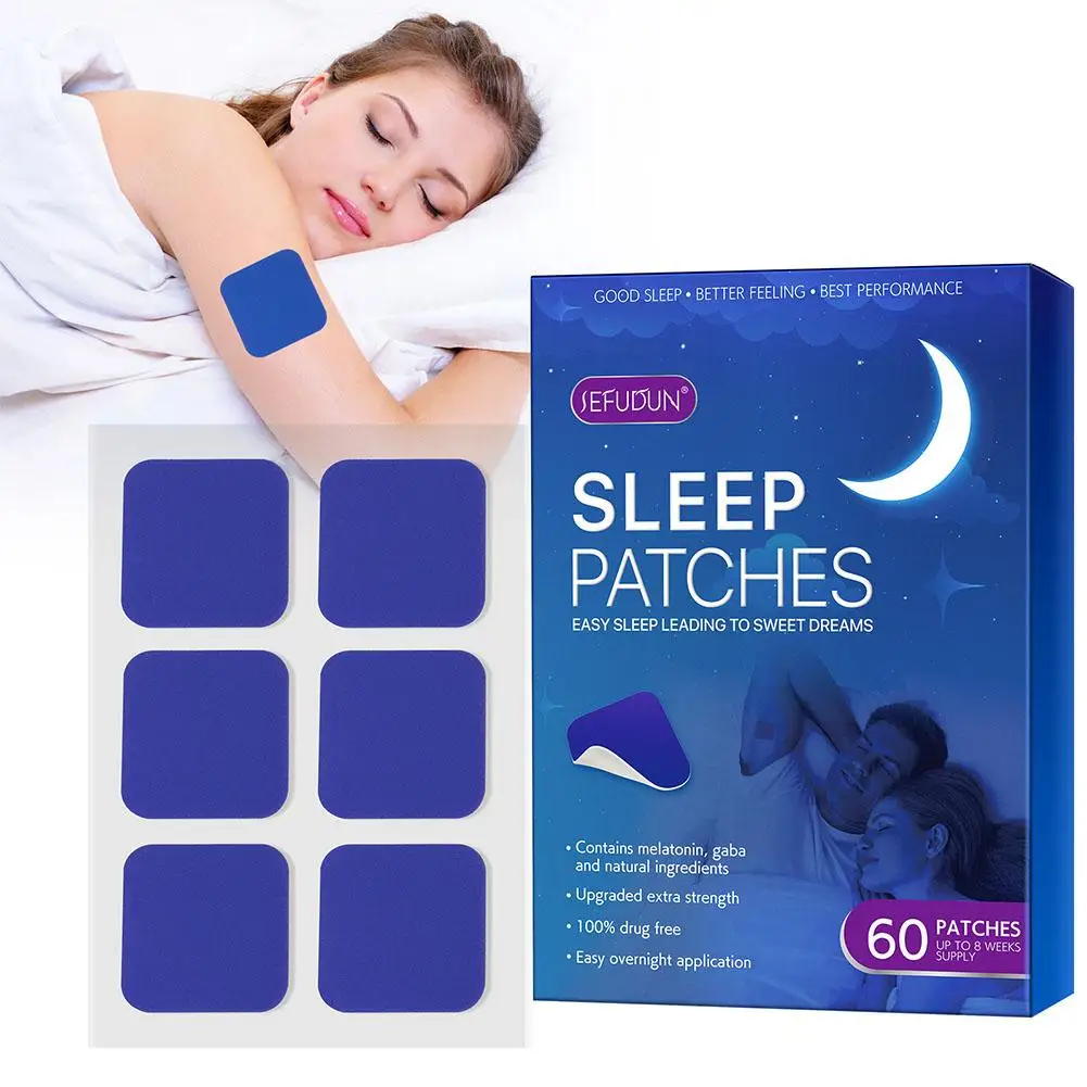 60Patches Sleep Patch Natural Sleep Aid Patch for Adults Improve Sleep Cycle Nighttime Body Care