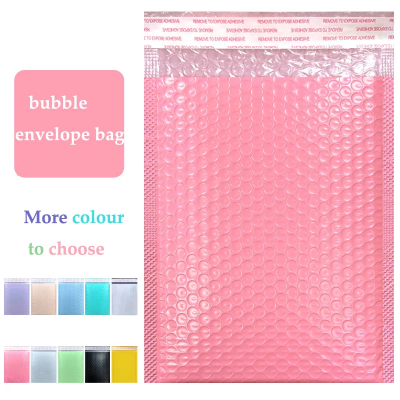 20 Stück farbige Luftpolstertaschen, rosa Umschläge, Kleidungsverpackung, Express-Taschen, Verpackungsmaterial für Bekleidungsgeschäfte und Juwelierläden, Aufbewahrungszubehör