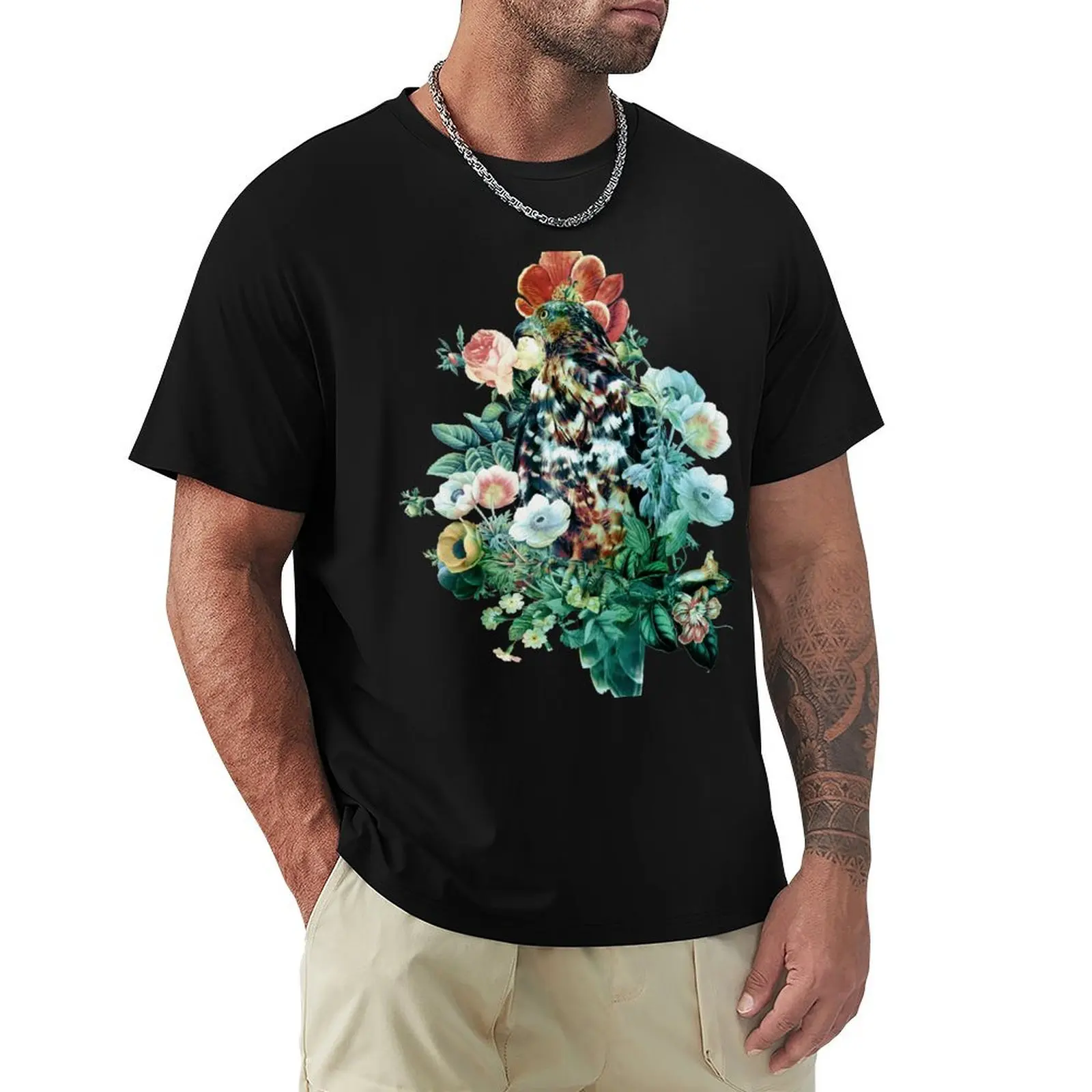 

Bird in Flowers T-Shirt Running Performance Short Sleeve Tee