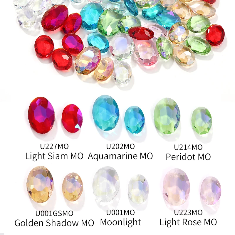 Glitter Transparent Oval Rhinestones Crystals Glass Nails Art DIY Clothes Decorations Diamond Glue On Jewelry Make Accessories