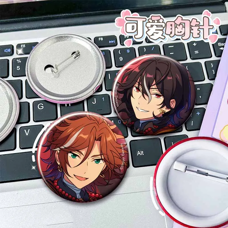Ensemble Stars Round Badge Cartoon Idol Kiryu Kuro Kagehira Mika Icons Brooch Backpack Shirt Accessories Jewelry Gift for Friend