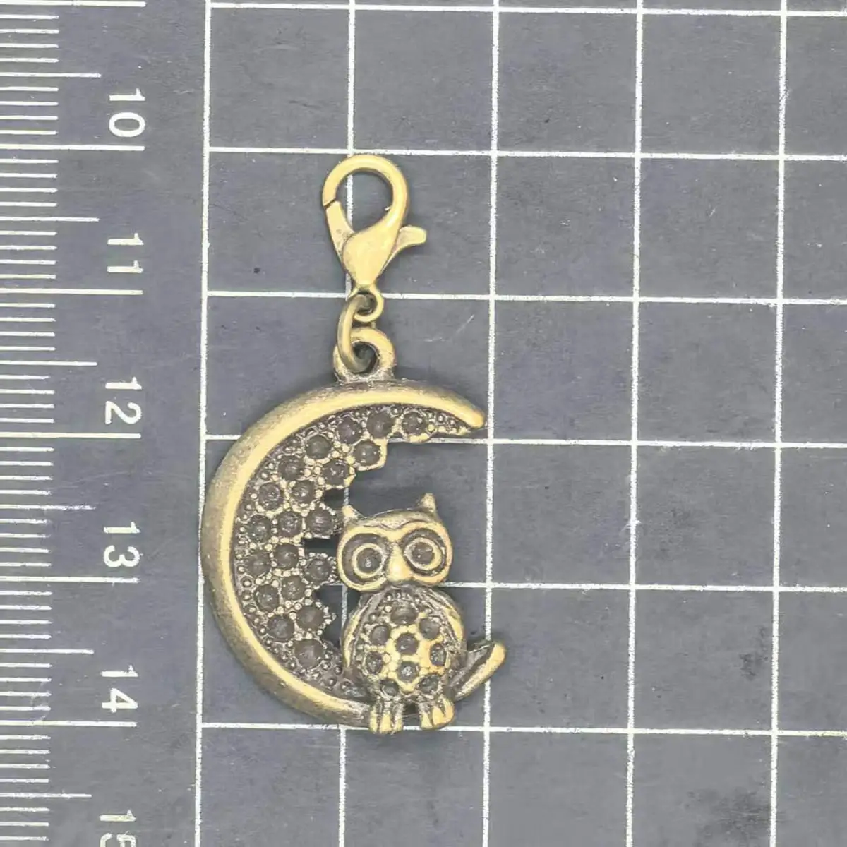 100PCS New Trendy Charm Pendants Owl Standing on the Moon DIY Crafts Jewelry Accessories Creative Handmade Supplies Material Bag
