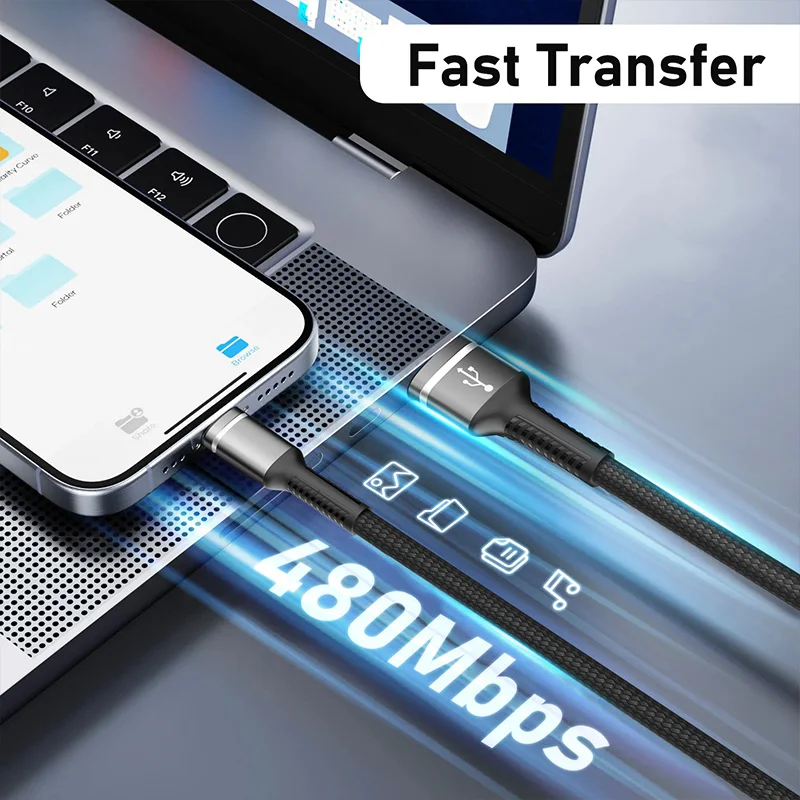 MFi Certified Nylon Braided Fast Charging Cable for Iphone 14 Plus 13 Pro Max 12 11 XR XS 2.4A USB Lightning Super Charge Line - náhled 2