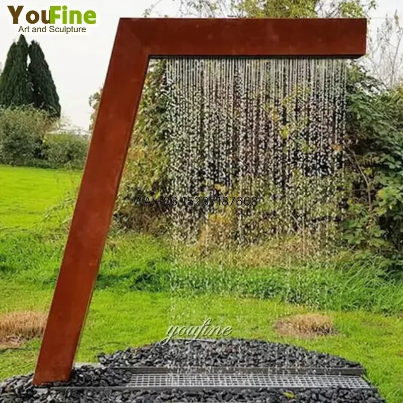 Wmwmnu for Outdoor Garden Decorative New Design Popular Corten Steel Water Sculpture Fountain