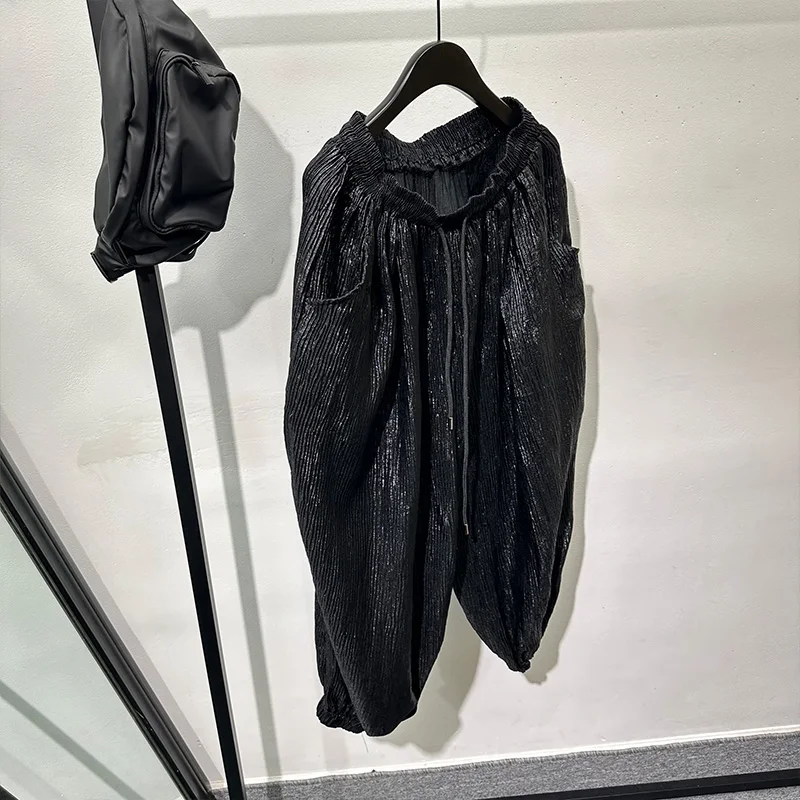 

Dark Style Niche High-Grade Pleated Loose Ankle-Tied Pants Popular Design Personality Saggy Men