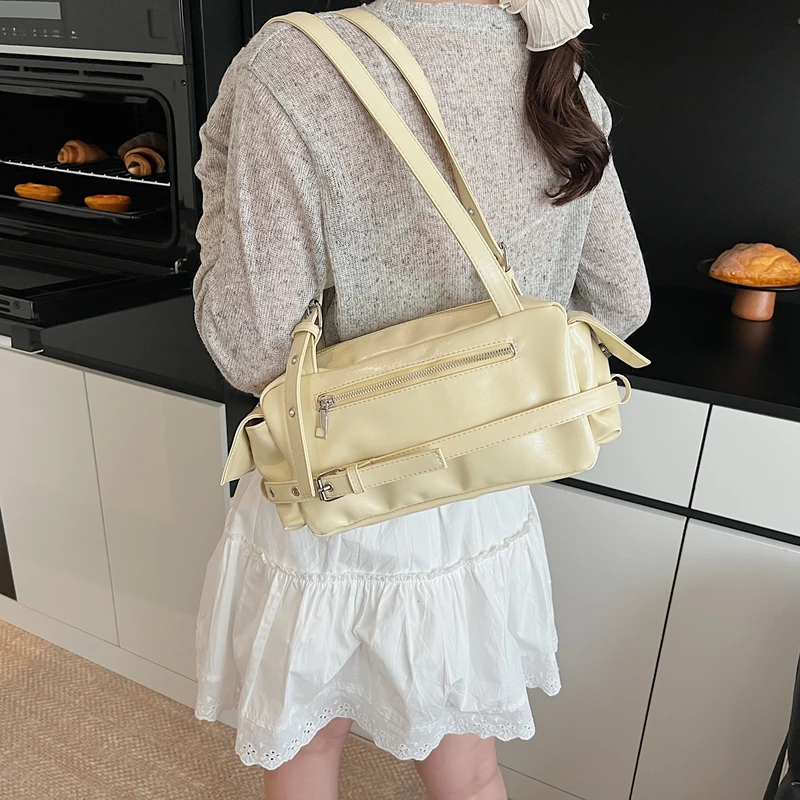 

Daily Square Bag Casual Ladies In Handbags and Purses Trendy Pu Leather Shoulder Bag Y2K Summer Underarm Bag
