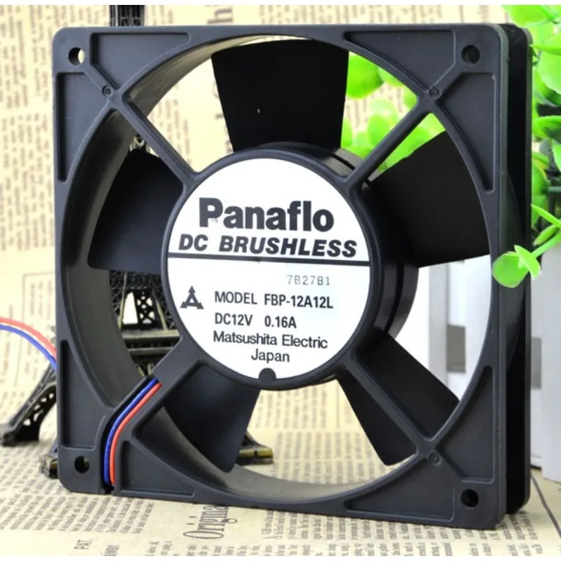 

New Cooler Fan for Panaflo FBP-12A12L 12V 0.16A 12025 12CM Cooling Fan 120*120*25mm