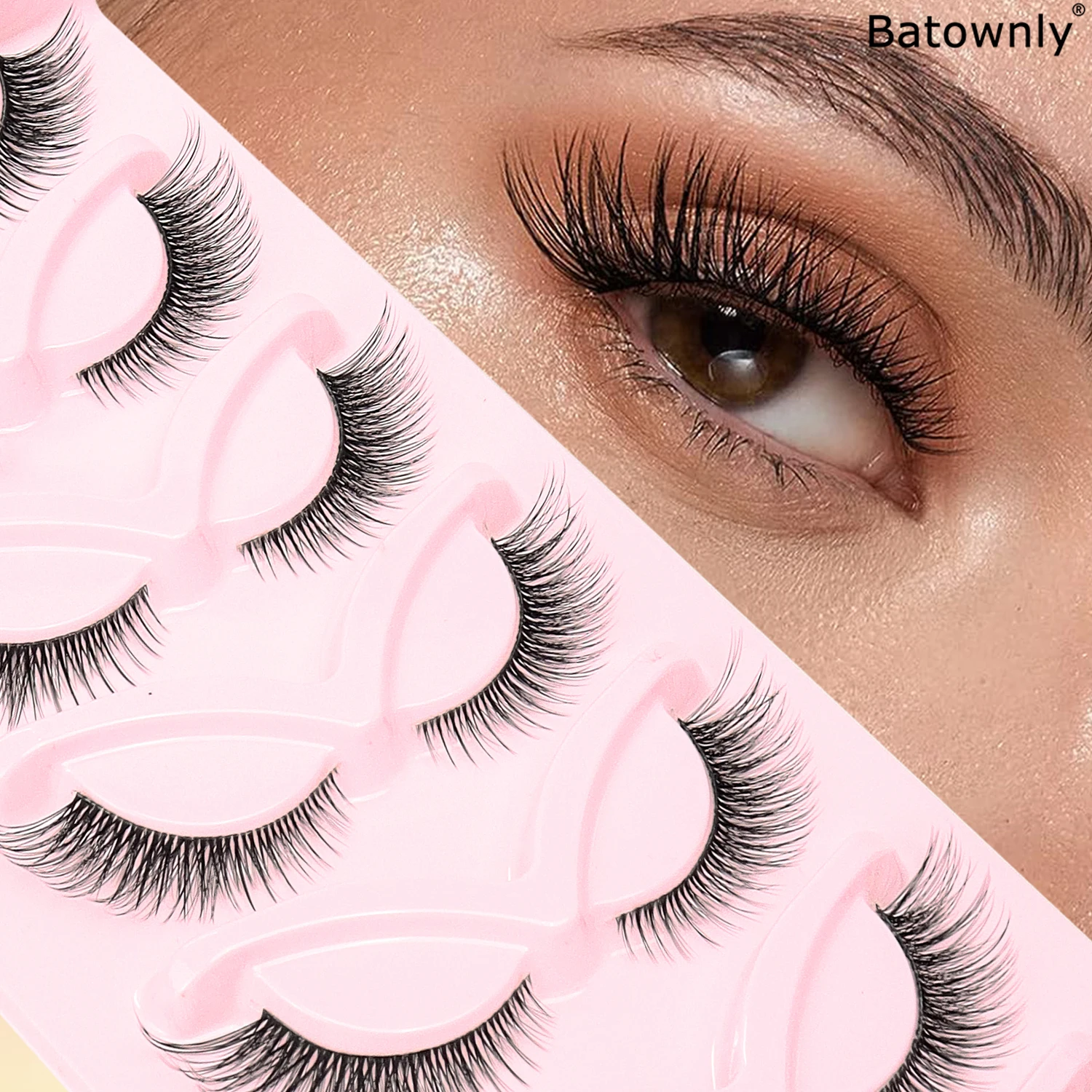 7 Pairs of Comfortable and Lively Natural False Eyelashes with Fox-like Eye Tail Elongation and Transparent Rod-shaped Eyelashes