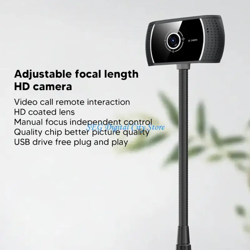 

U75B 360 degree Wedcam Alloy Stand USB Computer Camera Noise Reduction Microphone For Meetings Webinars Interviews