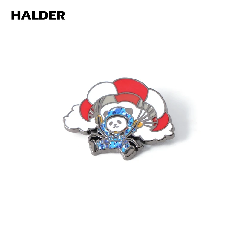 Halder Panda Soldat Armee Fallschirm Scharfschützen Flieger Frontier Guard Emaille Brosche Anstecknadel Rucksack Kostüm Leinwand Tasche Abzeichen