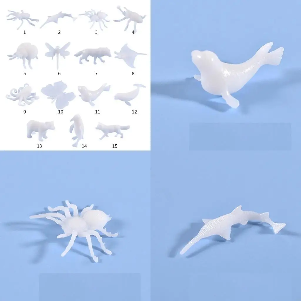 

Mini Resin Filling Models Small Animals Jewelry Making Supplies DIY Crafts White