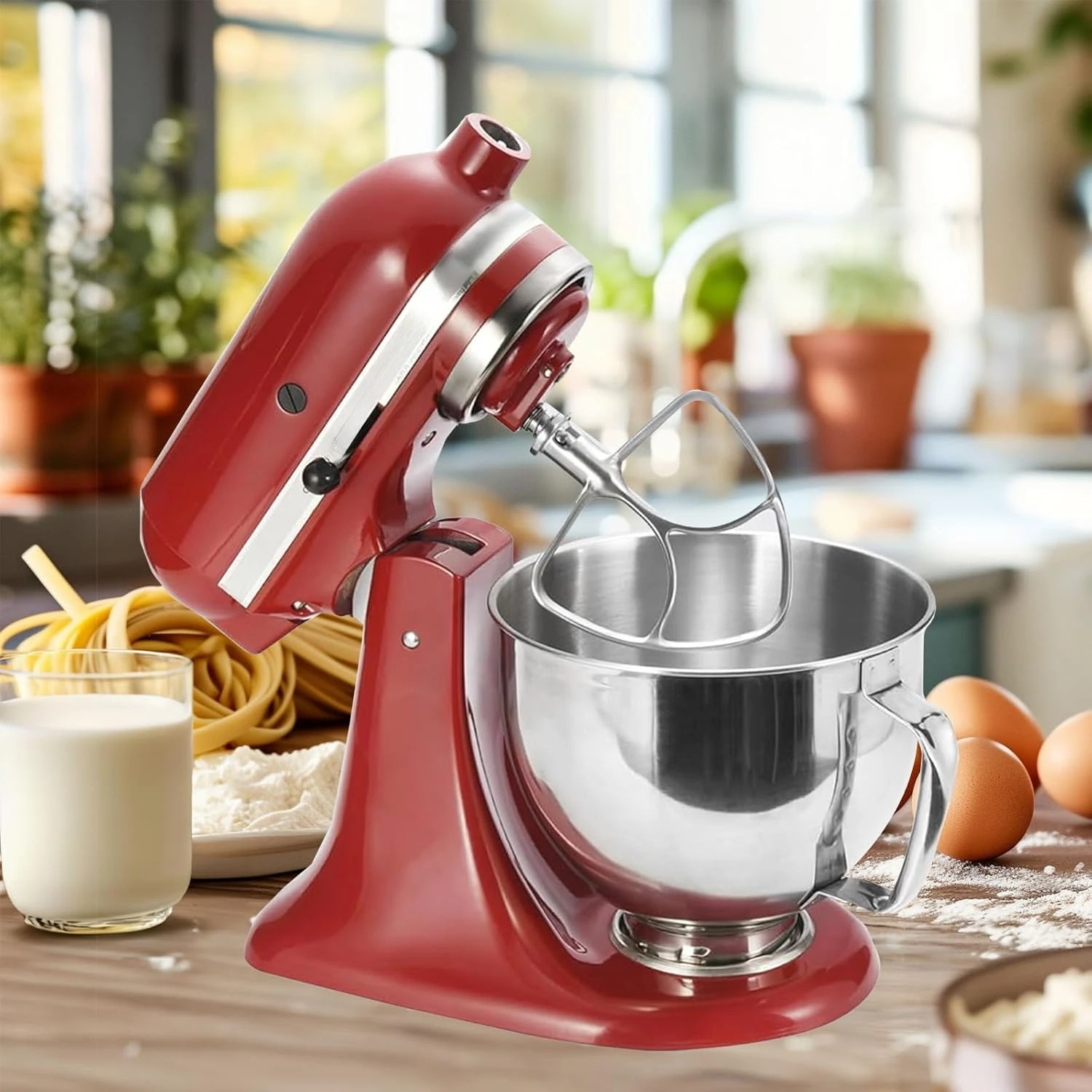 Stainless Steel Mixer bowl Fit for KitchenAid 6 QT Tilt-Head Mixer, Mixing Bowl with Handle.