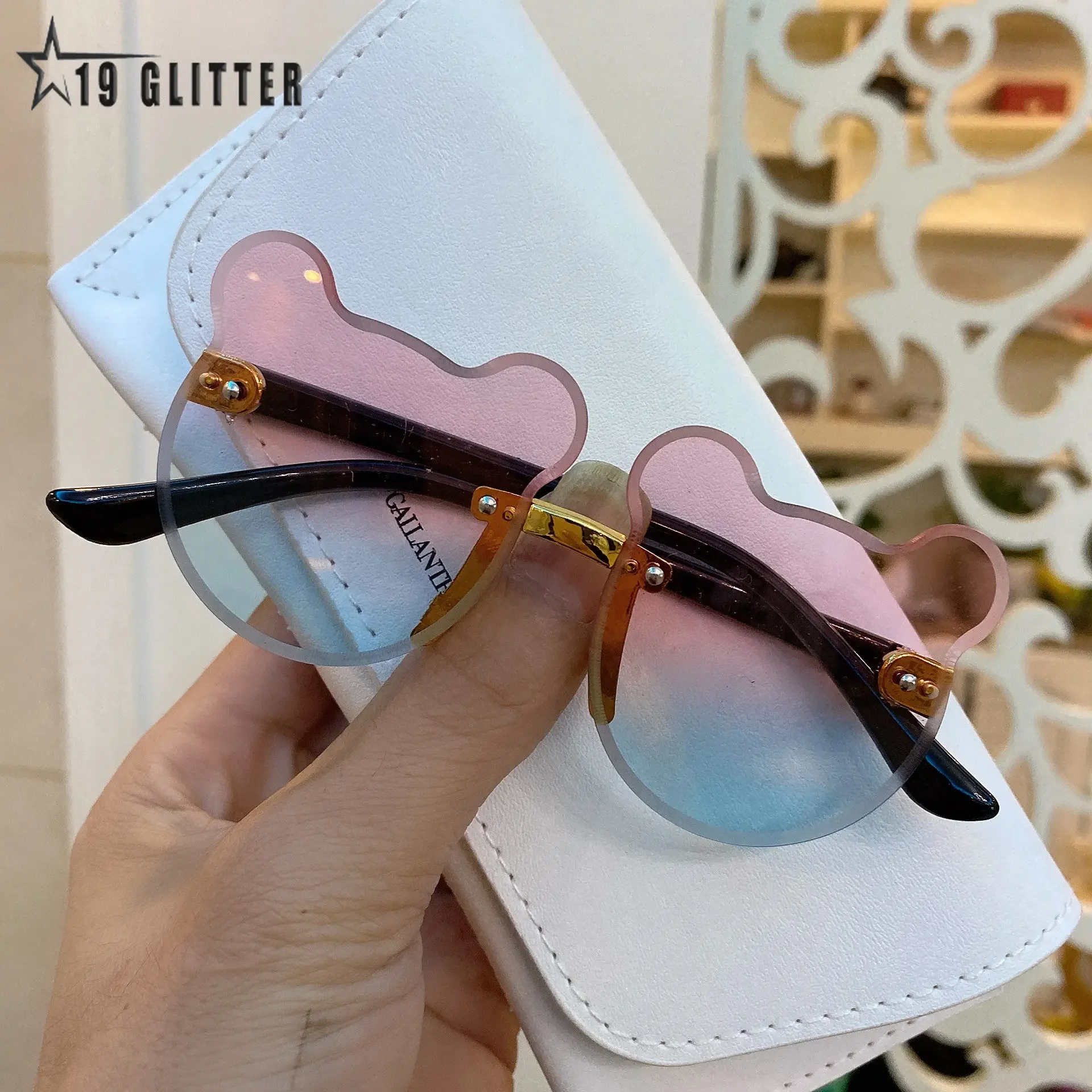 Summer Girl Boys Cute Kids Rimless Sunglasses 2024 Animal Cartoon Bear Children Baby Outdoor Sun Glasses Lunette Soleil Enfant