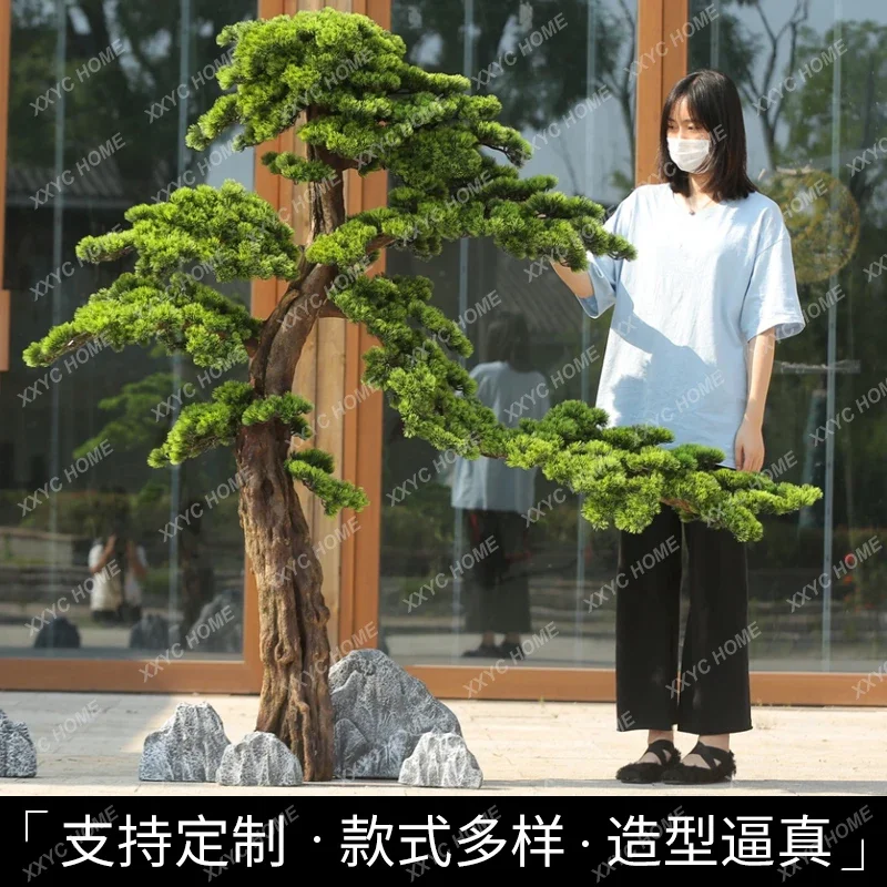 Beauty Pine Tree Bonsai Podocarpus Macrophyllus Landscape Furnishing Articles New Chinese Style Hallway Landscape Fake Trees