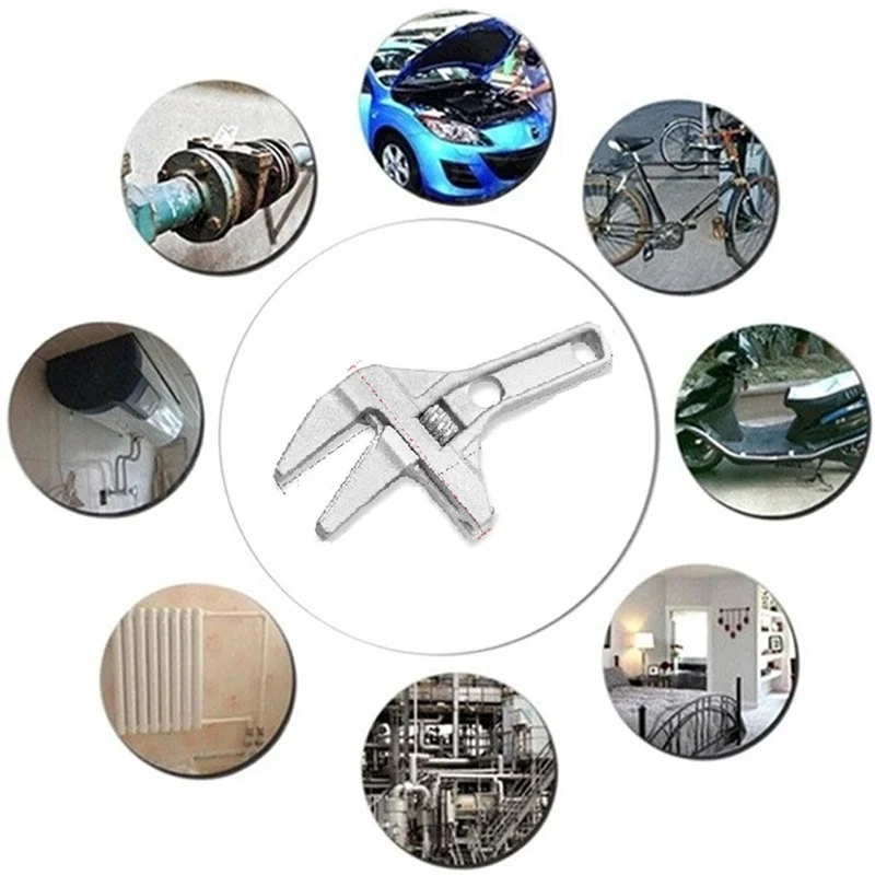 The Multifunctional Short Handle Wrench With Teeth For Bathroom Wrench Is Used To Install The Air Conditioner Sewer Pipe Durable