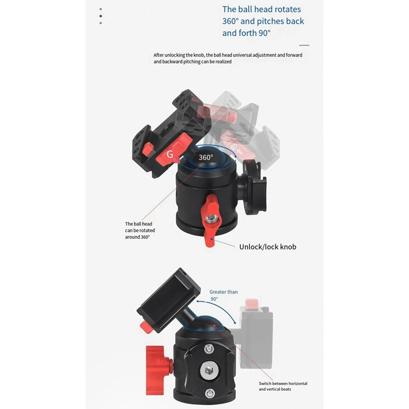 Fotografia SLR de Liberação Rápida Instalação Rápida 1/4 Cabeça Esférica Rotativa 360 Suporte para Câmera Panorâmica B 1 PCS