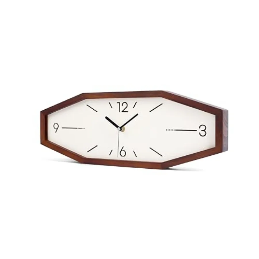 

Wooden Retro Wall Clocks, 18 Inch Square Clocks Rectangular Wall Clock Battery Operated Silent Non-Ticking, for Kitchen Living