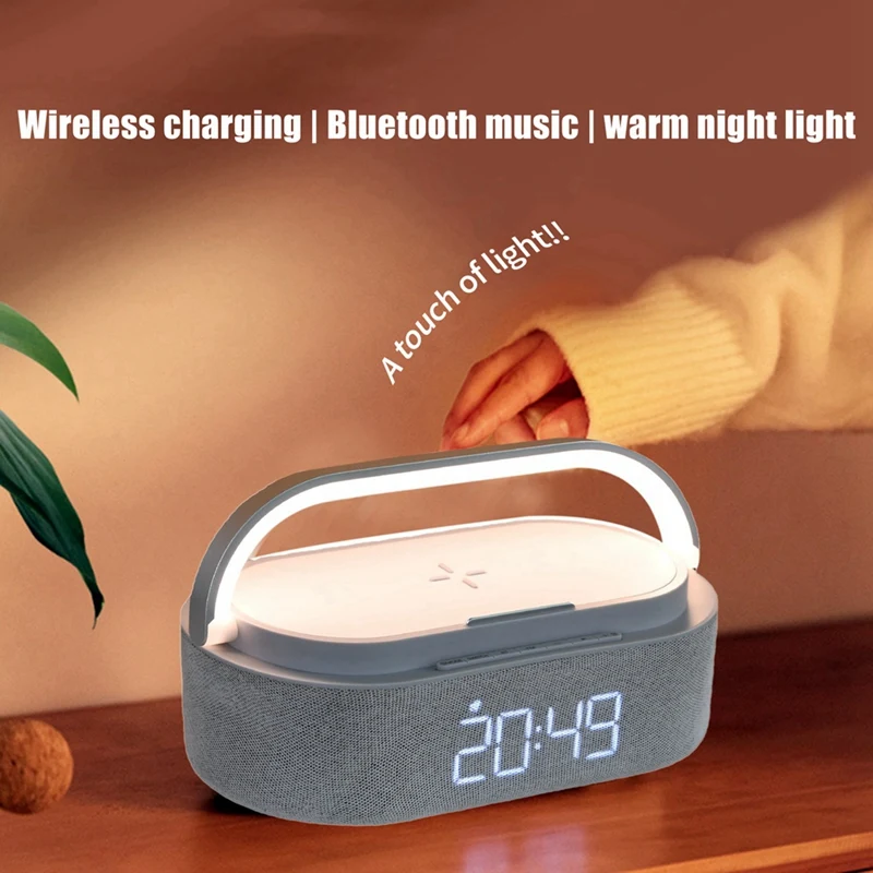 Modern Desk Lamp Bluetooth Connected Music Player Digital Time Display Desk Clock