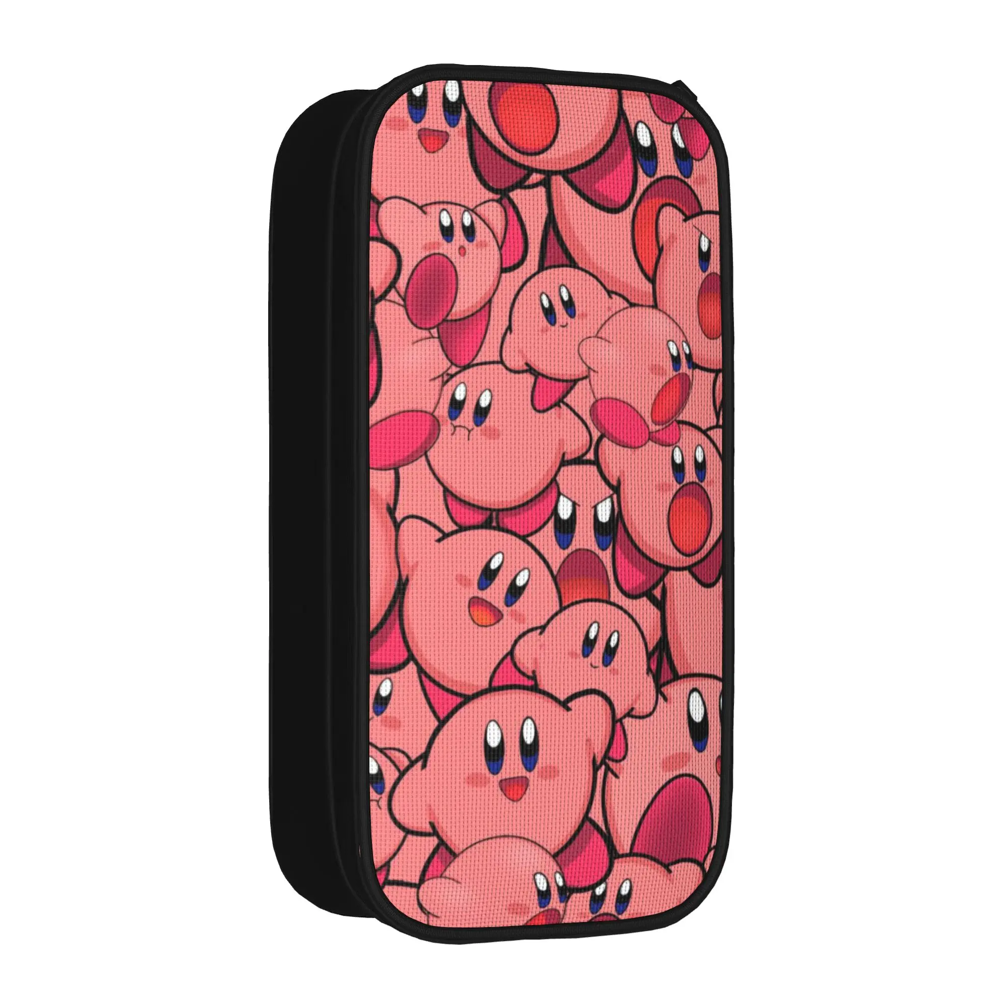 

Large Pencil Case pink kirbys funny game Merch Double Layer Pencil Bag Girl Make Up Bag Amazing Gift