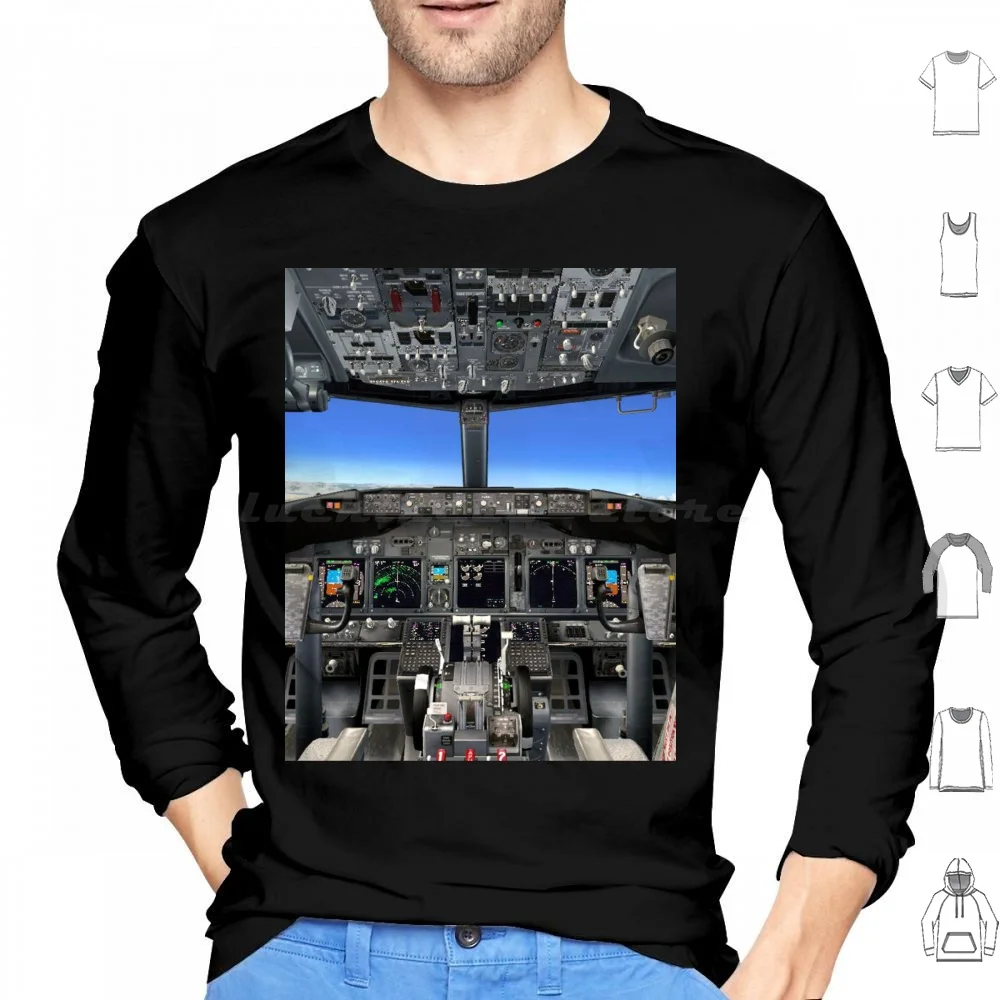 Flight Sim 737 in Hoodie Baumwolle Langarm Microsoft Simulator 2021