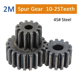 M2 45# Steel Cylindrical Gear 10T/11T/12T/13T/14T/15T/16T/17T/18T/19T/20T/21T/22T/23T/24T/25T Metal Pinion  Chain Pitch 6.28mm