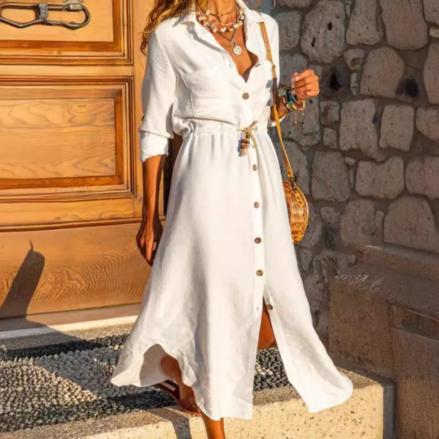 

【New style】Independence bursting lapel, long-sleeved cardigan, button-down dress