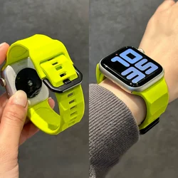 Silicone Strap For Apple Watch Ultra 3/2/1 49mm 11-10 46mm 42mm 9 8 7 45mm 41mm Wave Bracelet Wristband iWatch 6 5 SE3 44mm 40mm