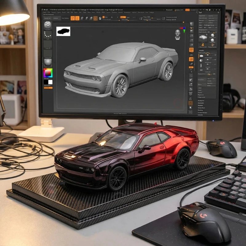 

1:32 Hellcat electroplated version alloy sports car model lighting sound effects cool decoration interior ornament boy toy gift