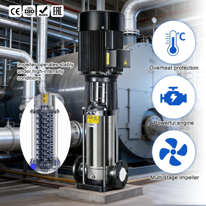 High Pressure Booster Water Pump Multi-Stage Vertical Centrifugal Pump 15hp 5hp 10hp For Big Flow Liquid 200m Maximum