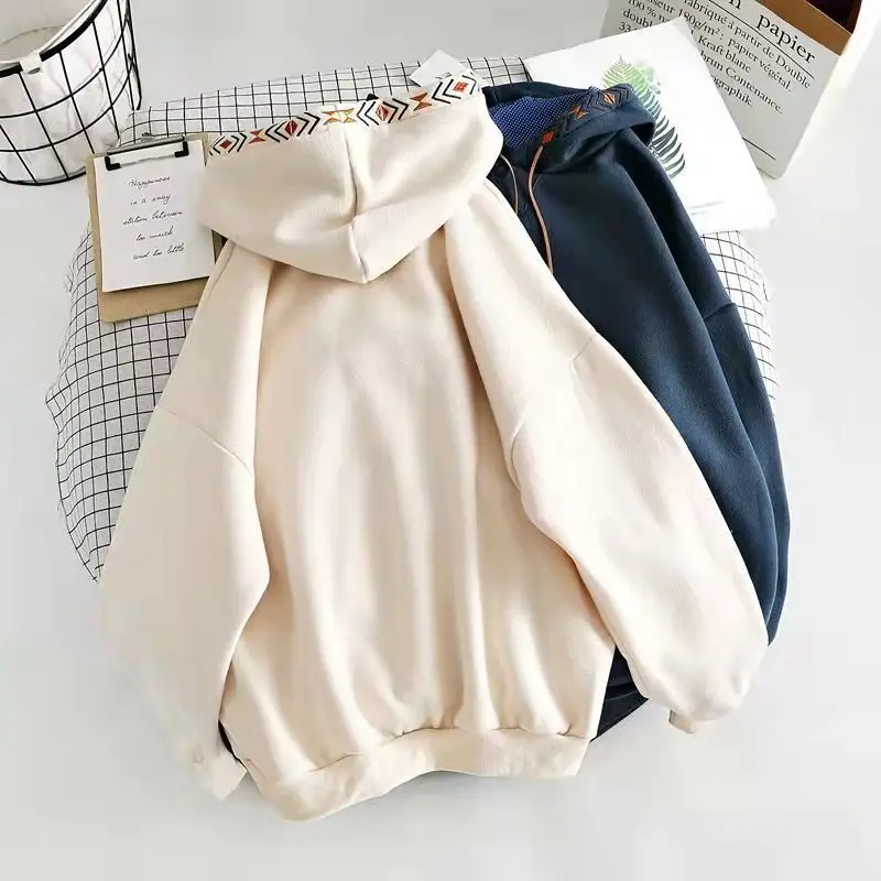 Felpe con cappuccio Baggy Cute Loose Plain Hooded Tops Kawaii felpe per le donne cotone novità caldo spesso Designer nuovo In vestiti femminili