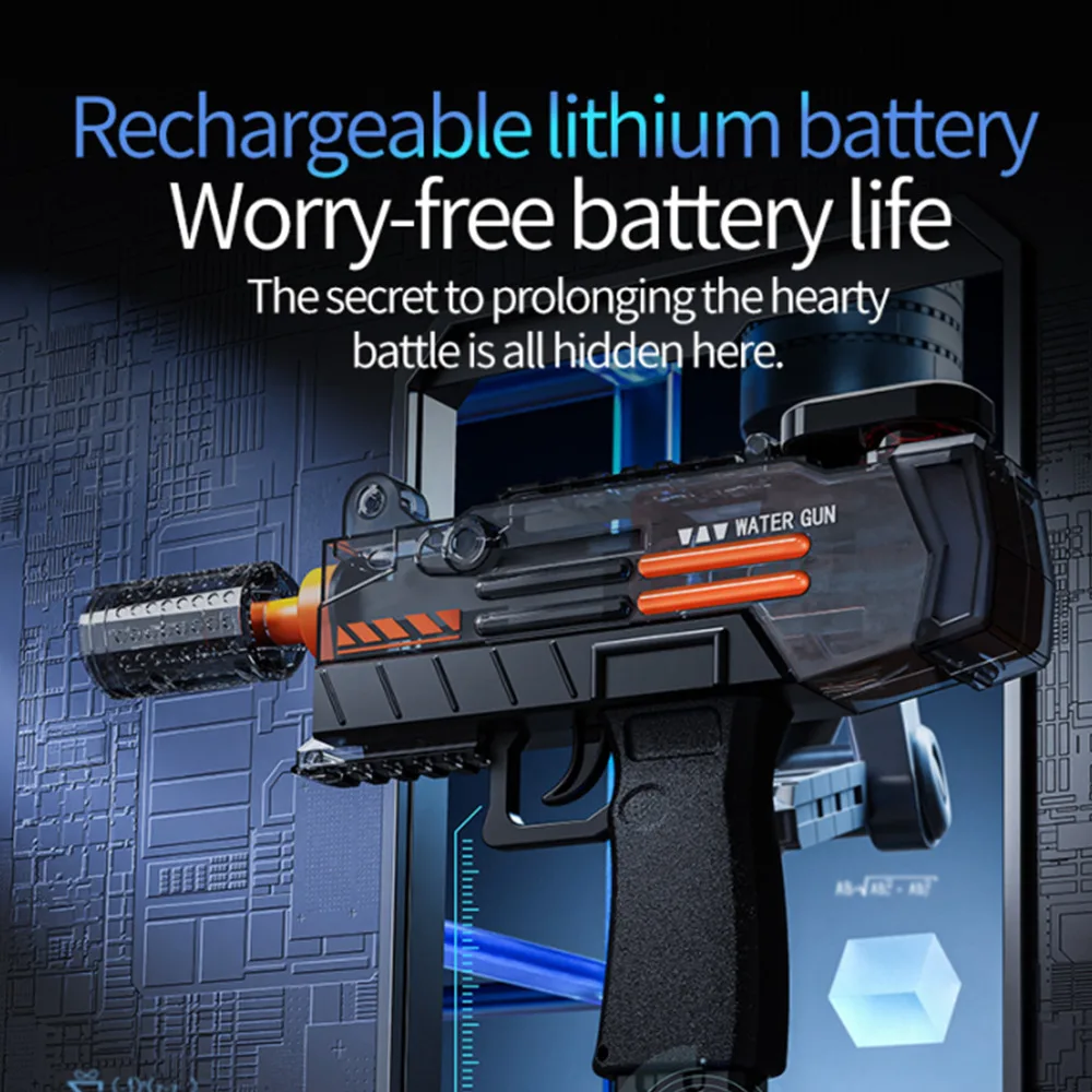 Novedad de verano, pistola de agua eléctrica, juguete de tiro, juguete completamente automático para playa, diversión al aire libre, juguete para niños, niñas y adultos, regalo