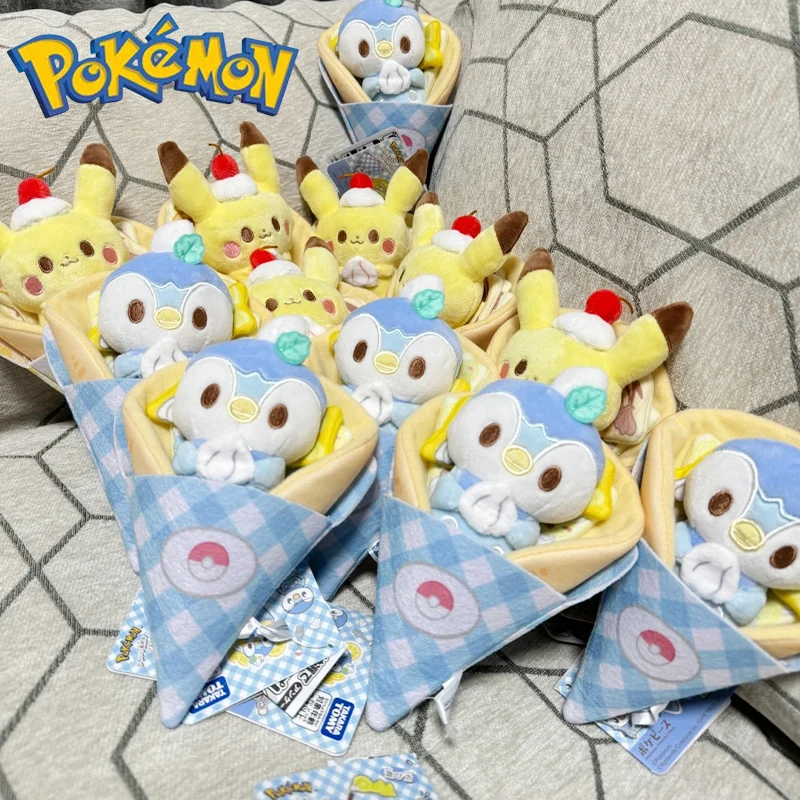 Kawaii Pikachu Dessert Crepe Cartoon Doll Backpack Pendant Anime Pikachu Girl'S Heart Cute Keychain Girls Gifts Toys