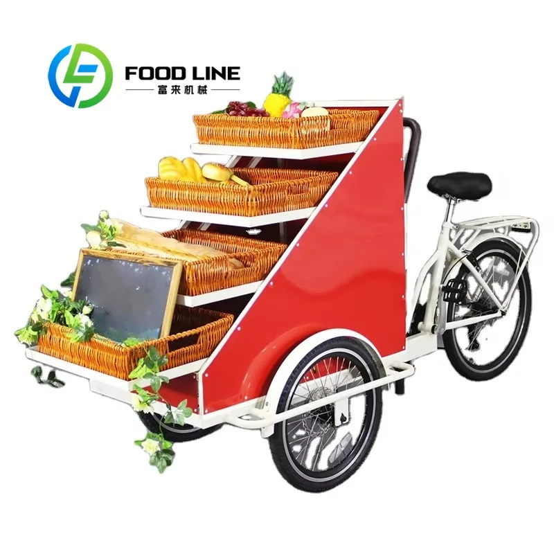 Mobile Ice Cream Cart With Refrigeration System Hand Push Snack Vehicle For Outdoor Street Scenic And Beach Vending Business