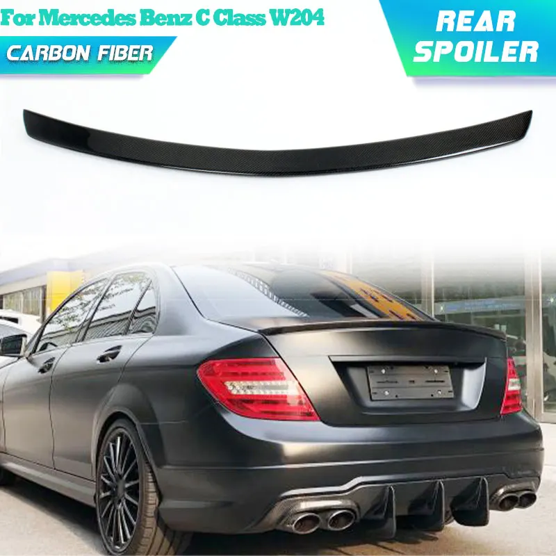 

Углеродное волокно, задний спойлер багажника, крылья для Mercedes Benz C Class W204 C250 C350 C63 AMG 2008-2013, задний спойлер, крыло багажника, губа