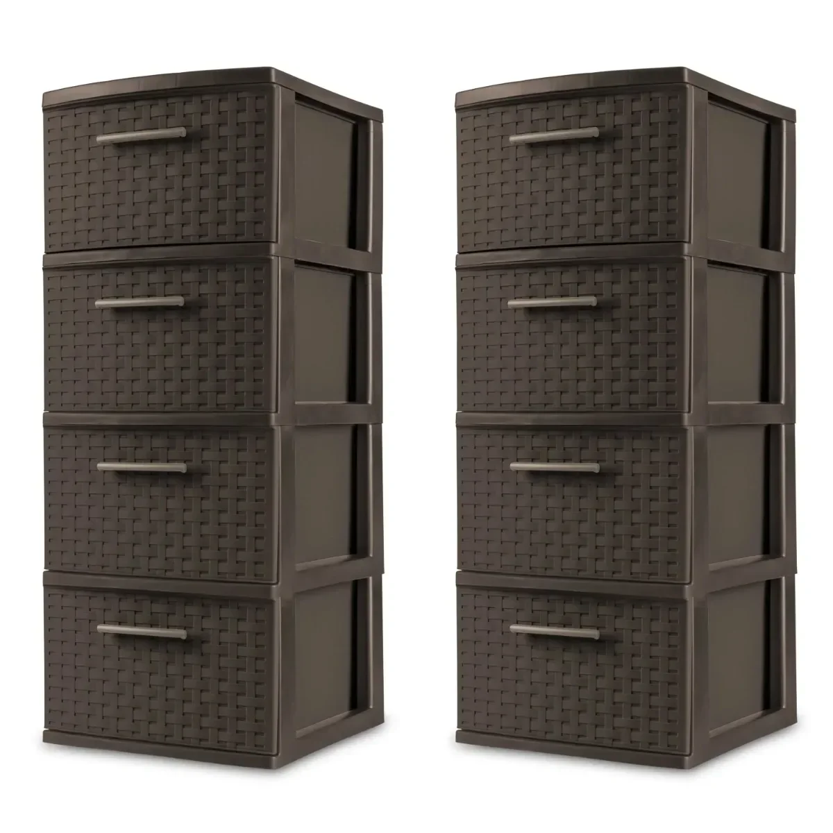 

Sterilite 4 Drawer Weave Tower Plastic, Espresso, Set of 2 | USA | NEW