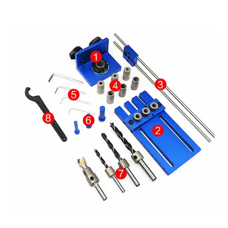 Woodworking carpentry necessary needed hand made tool 08450 triple drilling guide aluminum alloy anodized blue