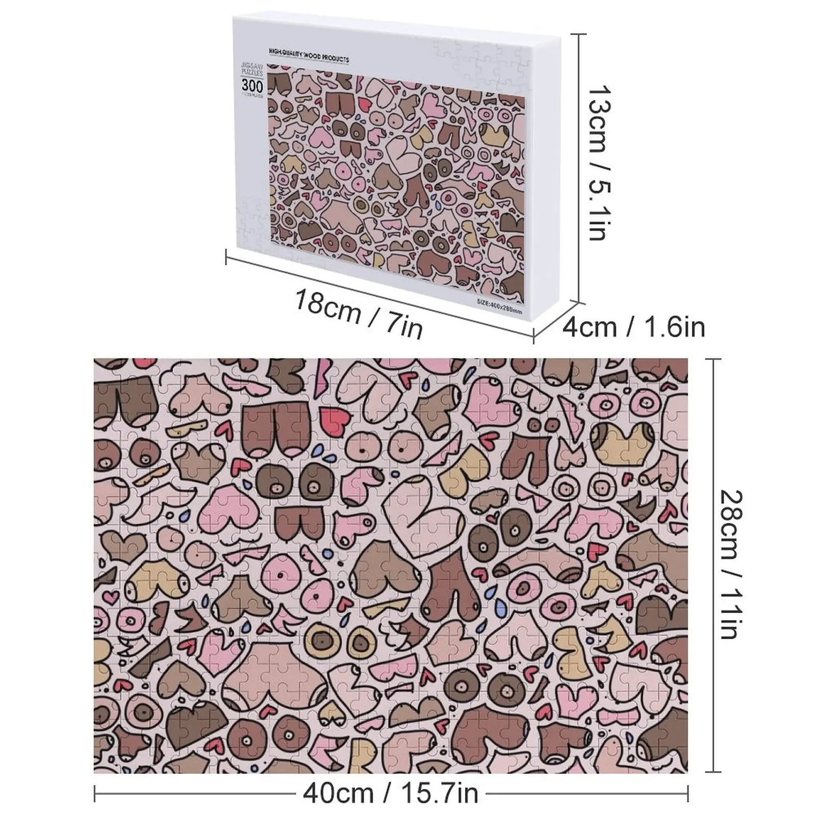 romantico modello boobie Puzzle con nome in legno Puzzle personalizzato per adulti in legno