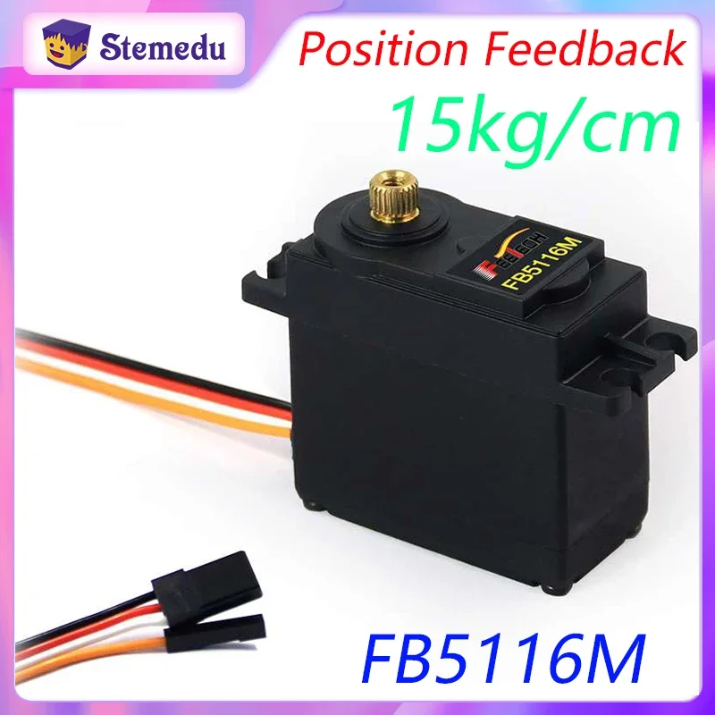 Feetech FB5116M Digital RC Servo 15kg/cm Position Feedback 300° Uncontrollable Metal Gear Motor For 1:8/1:10 RC Car Airplane